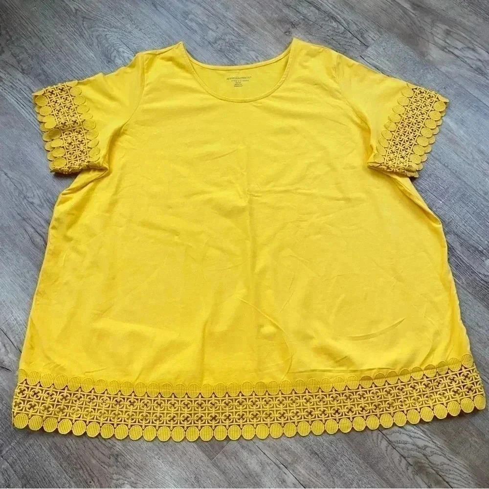 𝅺JESSICA London 4X New Without Tags Sunflower Yellow Top Beautiful